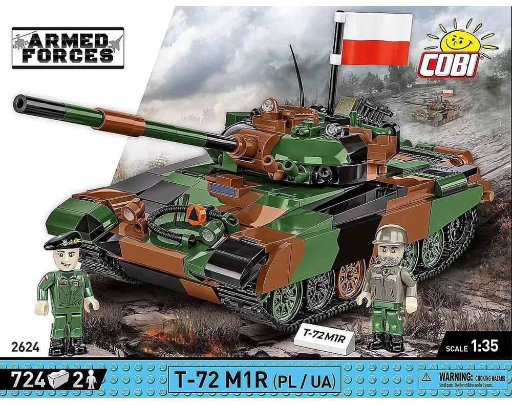 COBI 2624 Ginkluotųjų pajėgų T-72M1R tankas (PL/UA) 724 blokai