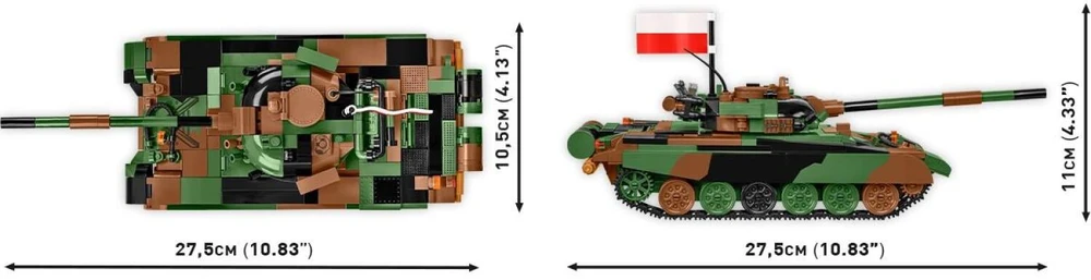 COBI 2624 Ginkluotųjų pajėgų T-72M1R tankas (PL/UA) 724 blokai
