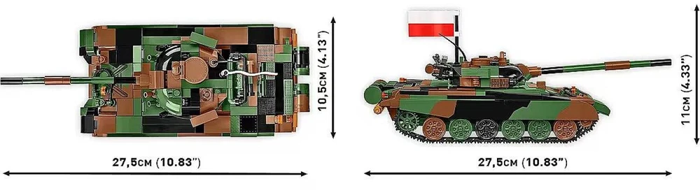 COBI 2624 Ginkluotųjų pajėgų T-72M1R tankas (PL/UA) 724 blokai