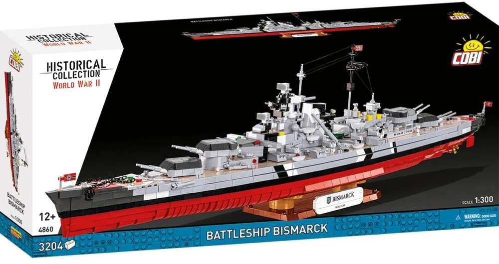 Cobi Klocki Karo laivas „Bismarck 3204“ kaladėlės
