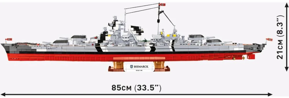 Cobi Klocki Karo laivas „Bismarck 3204“ kaladėlės