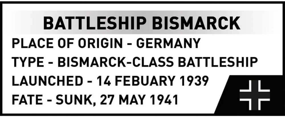 Cobi Klocki Karo laivas „Bismarck 3204“ kaladėlės