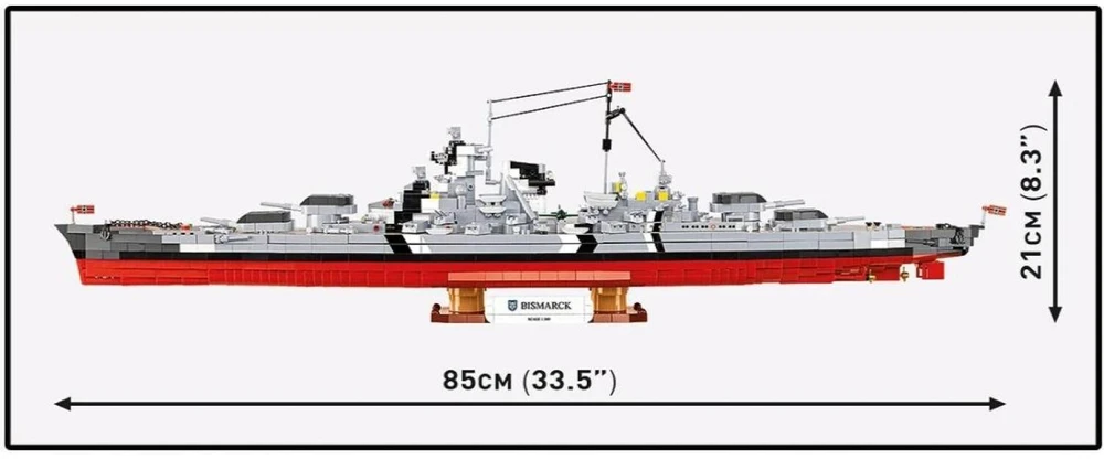 Cobi Klocki Karo laivas „Bismarck 3204“ kaladėlės