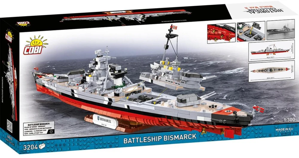 Cobi Klocki Karo laivas „Bismarck 3204“ kaladėlės