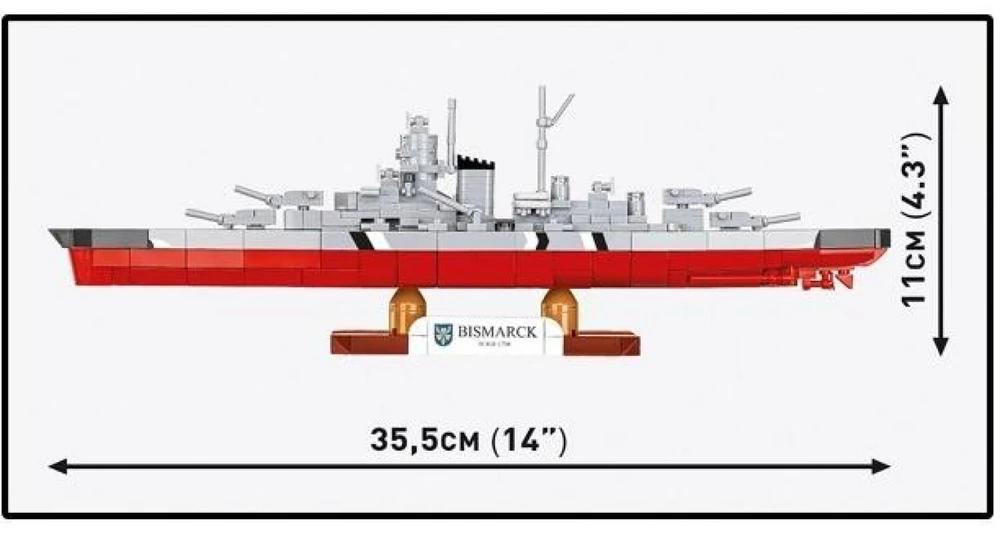 Cobi Klocki Karinis laivas „Bismarck“ 590 blokų
