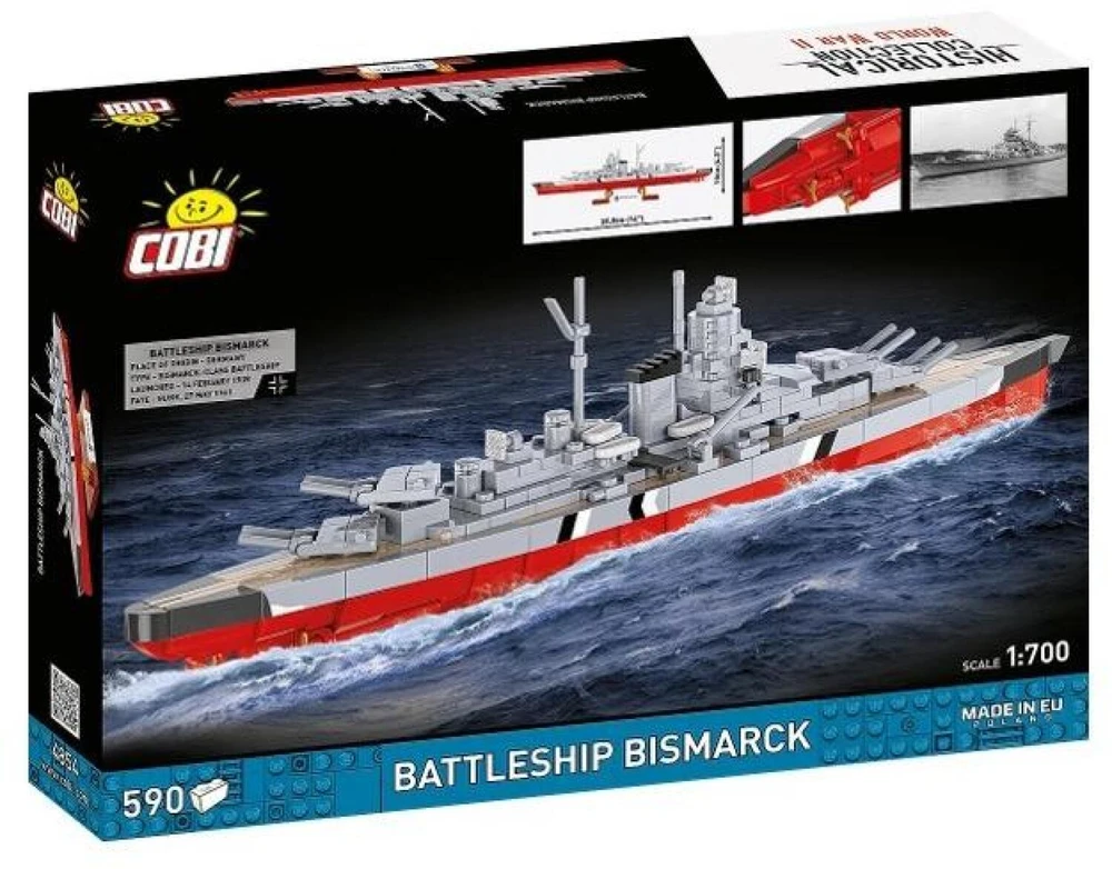Cobi Klocki Karinis laivas „Bismarck“ 590 blokų