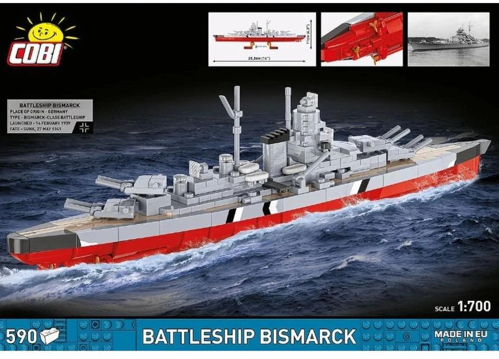 Cobi Klocki Karinis laivas „Bismarck“ 590 blokų