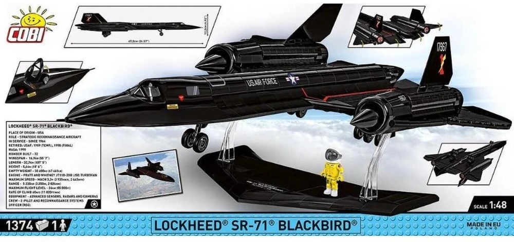 Cobi Klocki „Lockheed SR-71“ lėktuvo blokai – 1374 vnt.