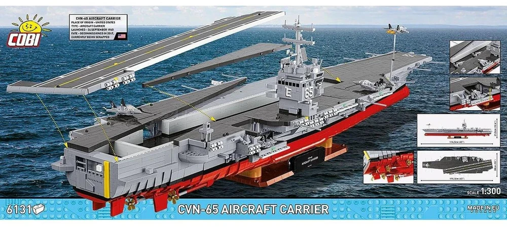 Cobi Konstruktoriaus kaladėlės CVN-65 lėktuvnešis, 6131 kaladėlių