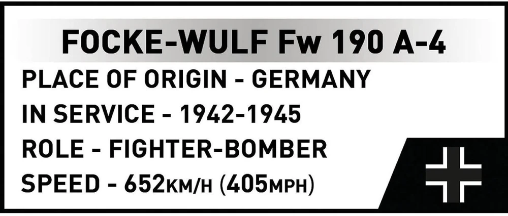 Cobi Konstruktoriaus kaladėlės Focke-Wulf FW 190 A-4