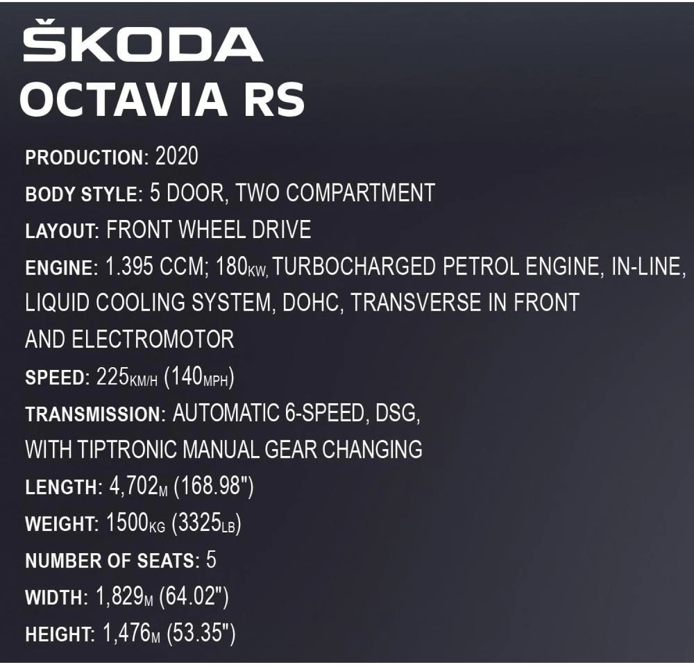 Cobi Klocki Skoda Octavia RS