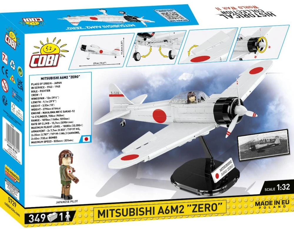 Cobi Klocki „Mitsubishi A6M2“ nulinio jutiklio pagalvėlės