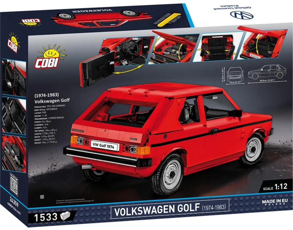COBI 24359 Volkswagen Golf 1974–1983 raudona