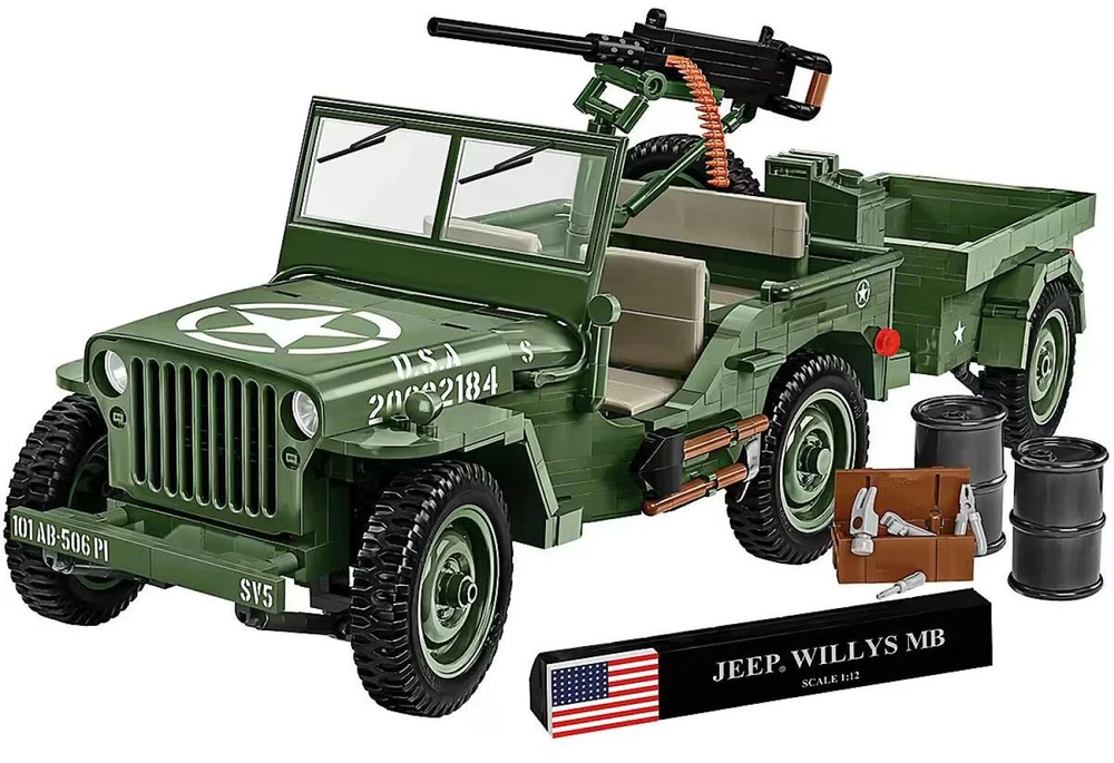 Cobi Executive Edition Willys MB ir priekaba