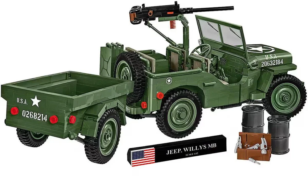 Cobi Executive Edition Willys MB ir priekaba