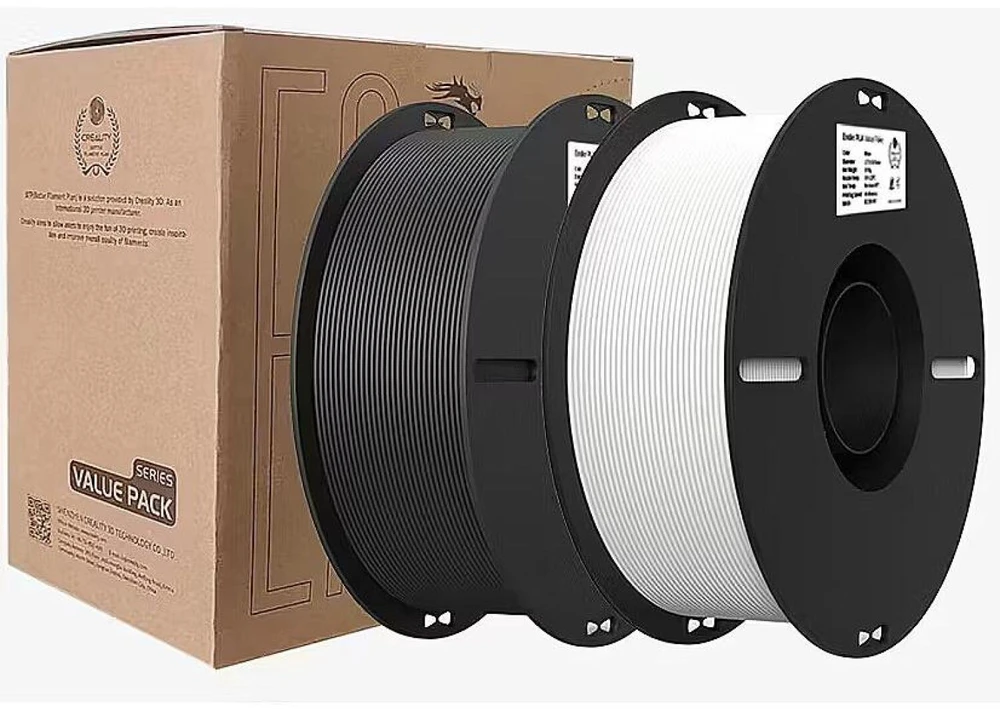 Creality Ender-PLA Filament Value Pack Weiß/Grau, 3D-Kartusche (2kg, 1,75 mm, auf 2 Rollen)