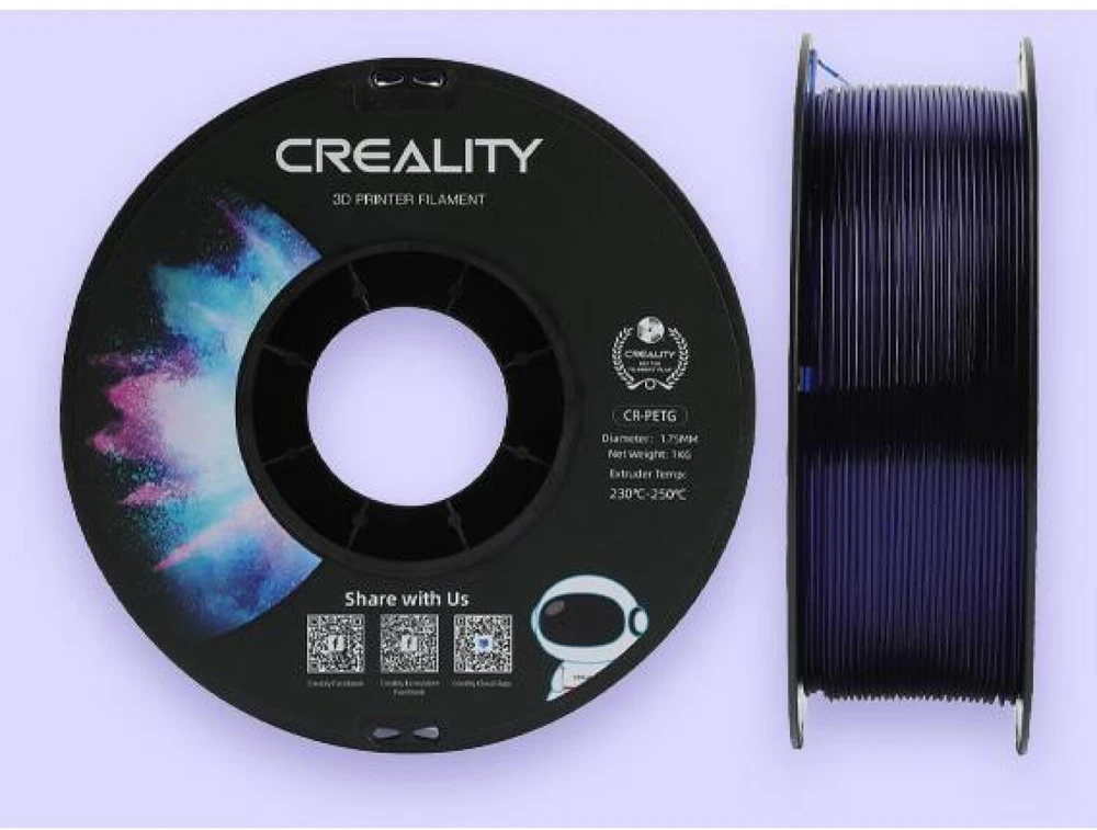 Creality CR-PETG - 1.75mm - 1kg - Skaidriai mėlynas
