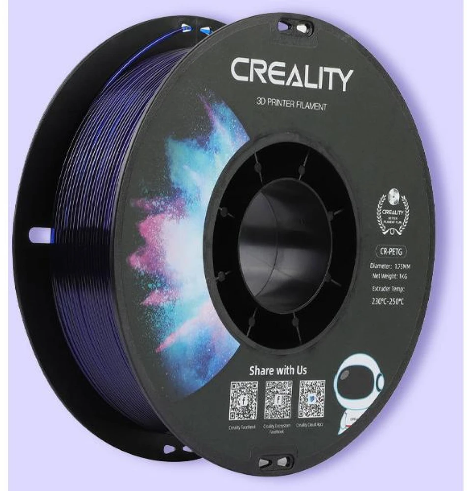 Creality CR-PETG - 1.75mm - 1kg - Skaidriai mėlynas