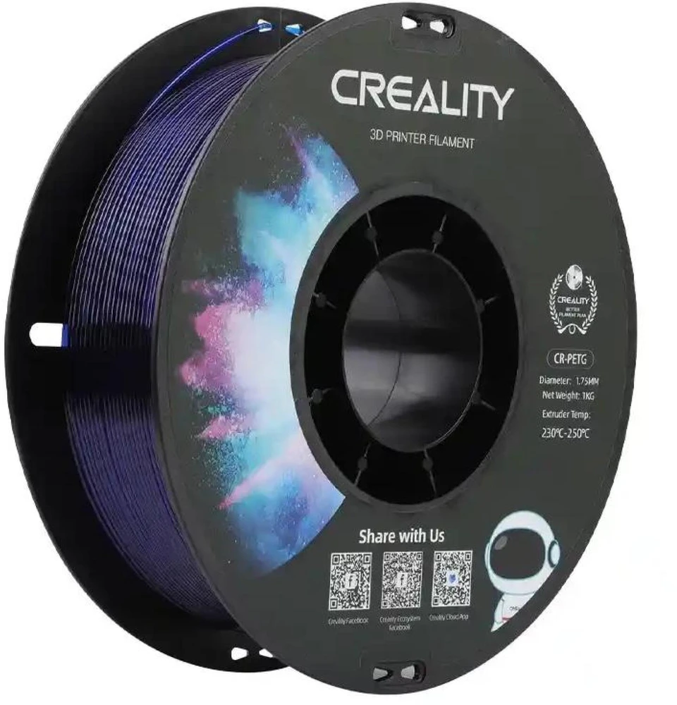 Creality CR-PETG - 1.75mm - 1kg - Skaidriai mėlynas