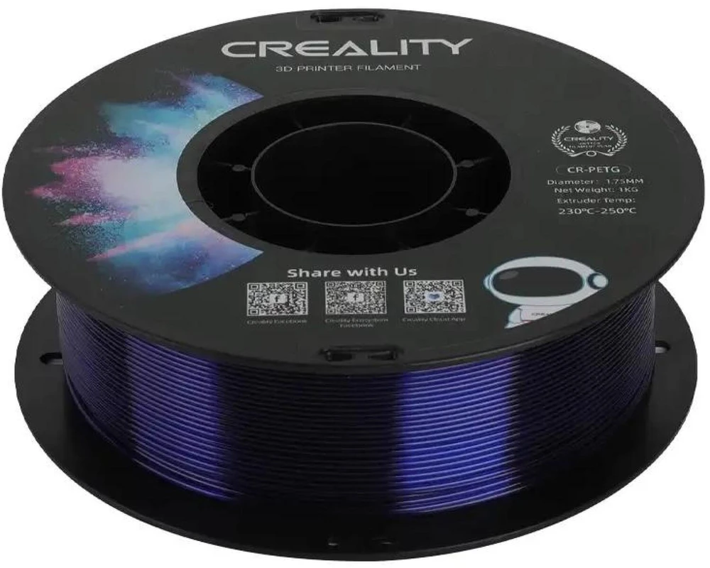 Creality CR-PETG - 1.75mm - 1kg - Skaidriai mėlynas