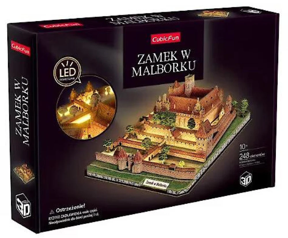 CubicFun 3D dėlionė Malborko pilis su LED