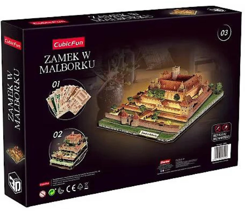 CubicFun 3D dėlionė Malborko pilis su LED