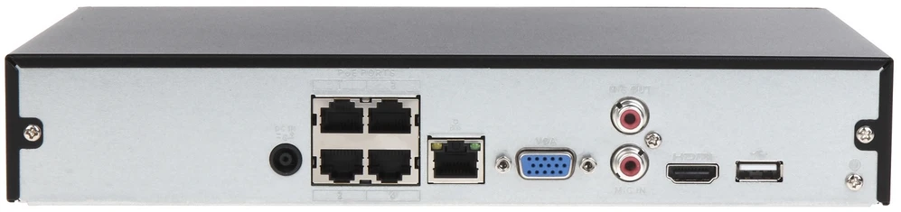 Dahua IP įrašymo įrenginys 4 kam., 4K 8MP, 1HDD, 80Mbps, 4PoE įėjimai, H.265/H.264, IVS