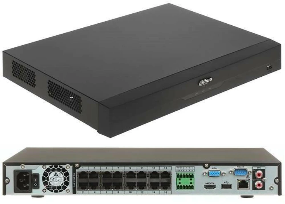 Dahua Technology Co IP įrašymo įrenginys NVR4216-16P-EI, 16kam. 4K 16MP, 2HDD, IVS, H.265, 16 PoE sąsajų