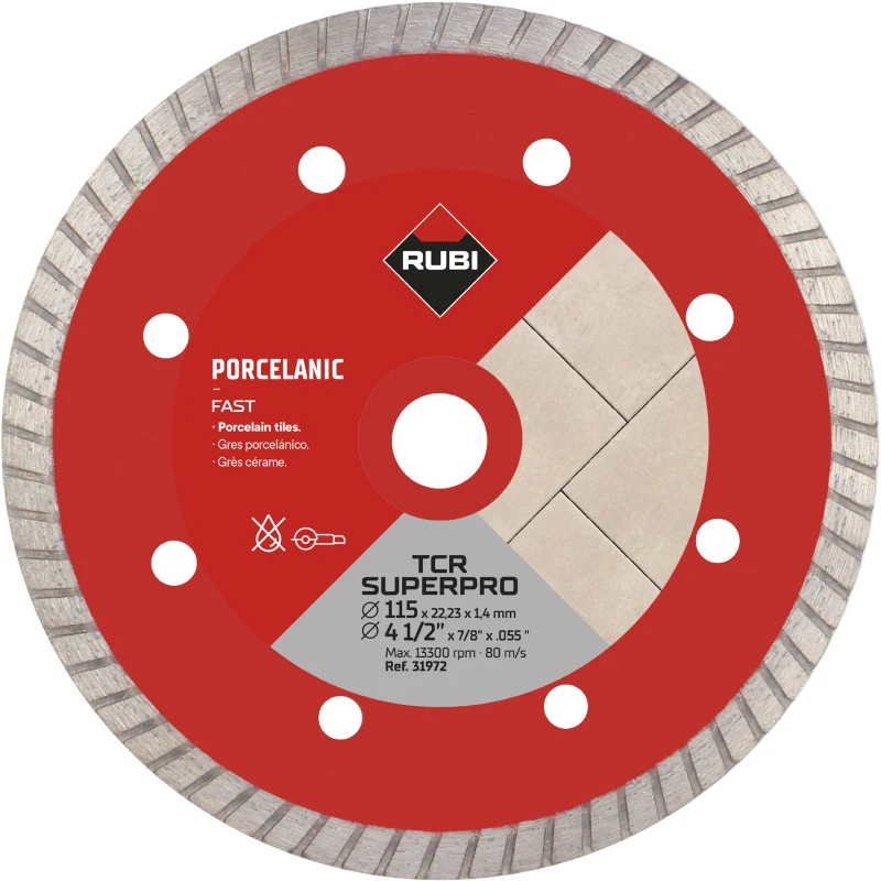 RUBI DIAMOND WHEEL TCR 115 SUPERPRO PORCELIANINIAI GRAS