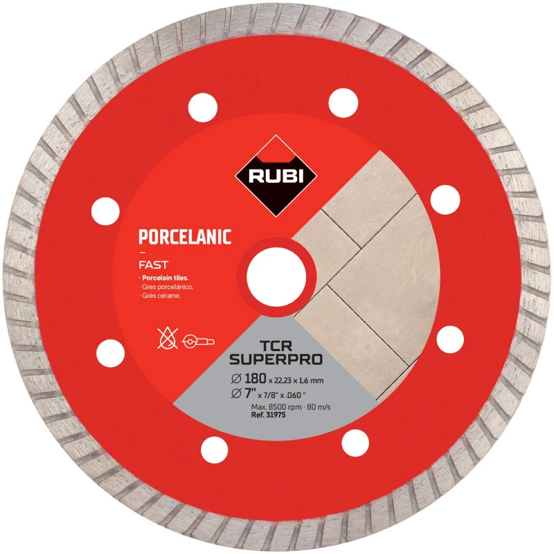 Deimantinis pjovimo diskas Rubi TCR 180 SuperPro; 180 mm