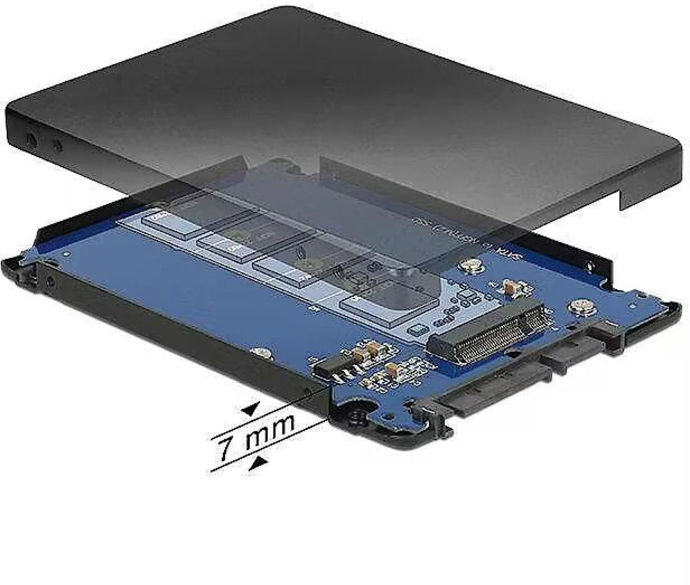 DELOCK 2.5 Converter SATA 22 Pin > M.2 NGFF su korpusu