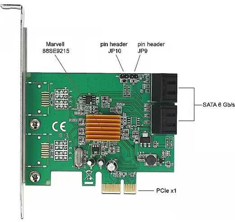 „Delock PCIe 2.0 x1“ valdiklis – 4x SATA III (90382)