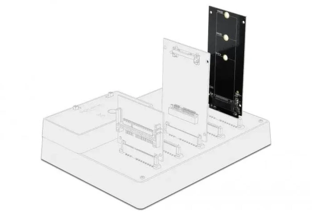 DeLOCK SATA 22 kontaktų kištukas į M.2 Key B lizdo adapterį, SATA, M.2, 6 Gbit/s, 45 mm, 97 mm, 4 mm