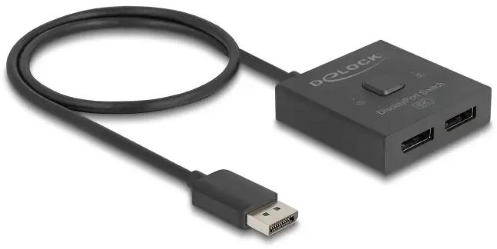 Delock DeLOCK DisplayPort jungiklis 2 > 1 dvikryptis 8K (juodas, 50 cm)