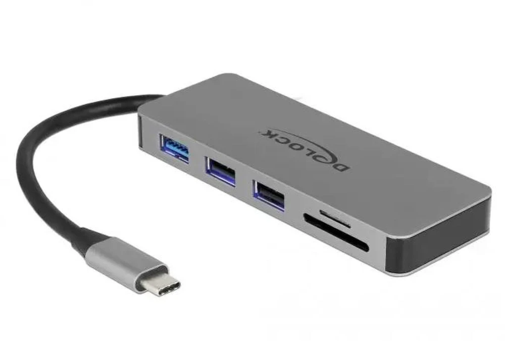 DELOCK USB Type-C prijungimo stotis mobiliesiems įrenginiams 4K – HDMI / Hub / SD / PD 2.0