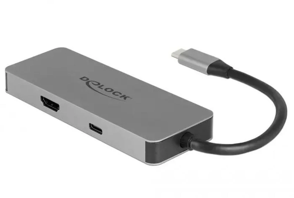DELOCK USB Type-C prijungimo stotis mobiliesiems įrenginiams 4K – HDMI / Hub / SD / PD 2.0