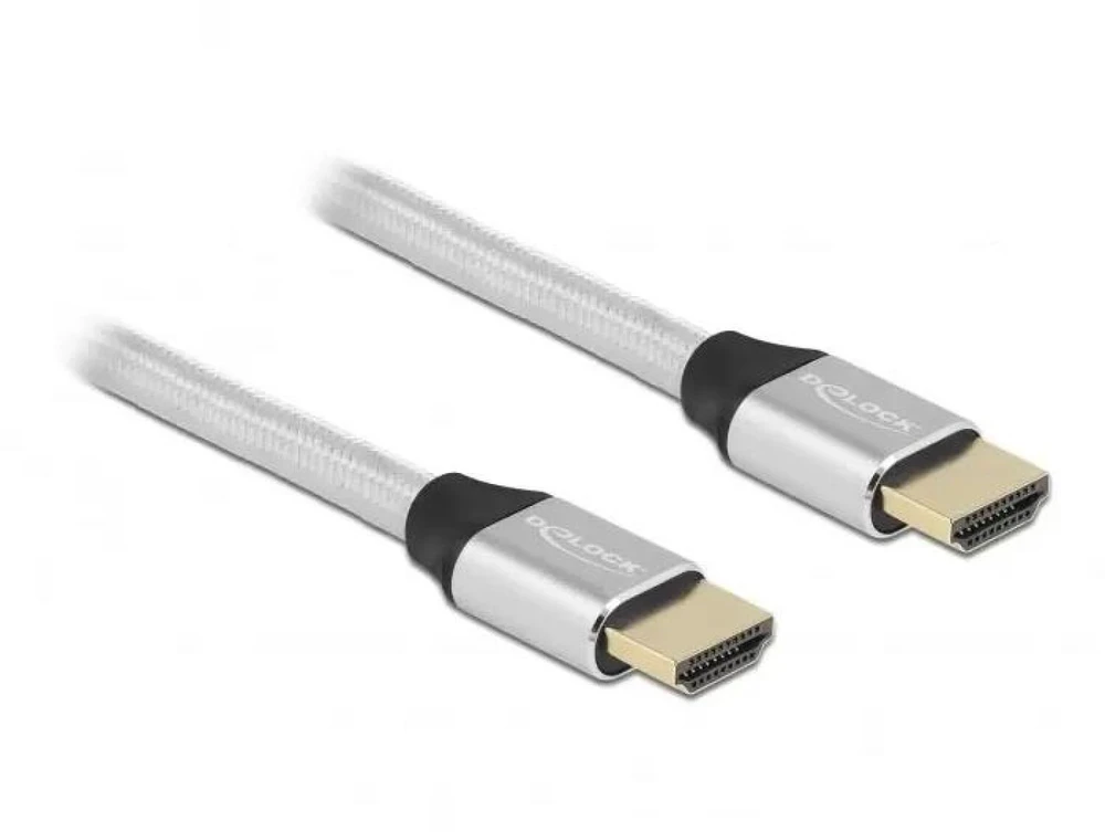 Delock Ultra High Speed HDMI kabelis 48 Gbps 8K 60 Hz sidabrinis 0,5 m sertifikuotas