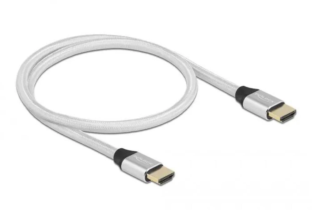 Delock Ultra High Speed HDMI kabelis 48 Gbps 8K 60 Hz sidabrinis 0,5 m sertifikuotas