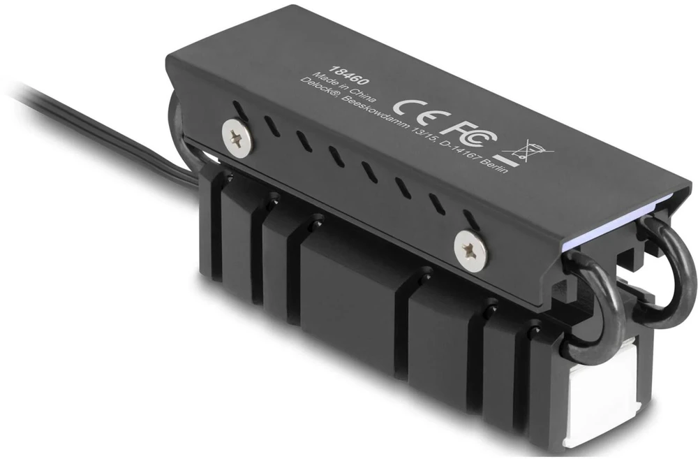 Vaizdo plokštė Delock M.2 Kühlkörper für SSD 2280 mit RGB LED Beleuchtung