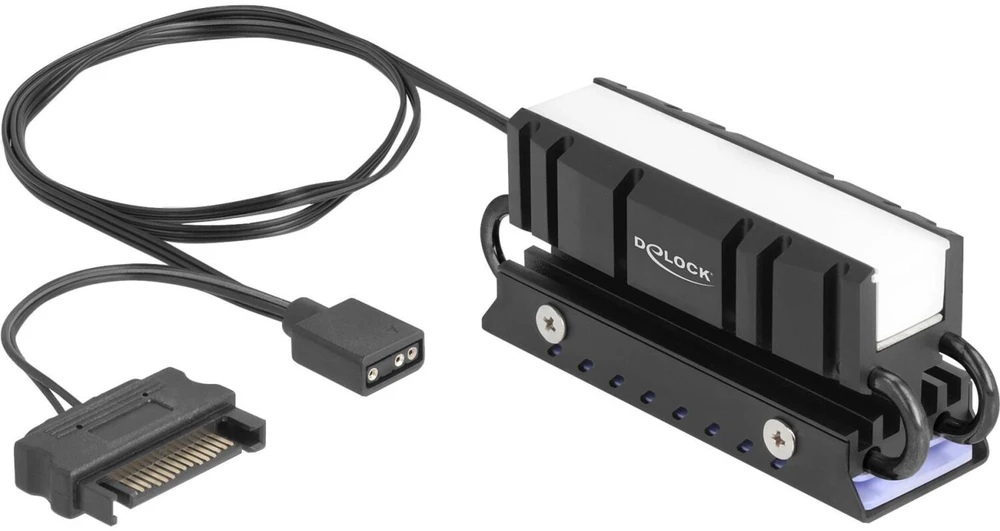 Vaizdo plokštė Delock M.2 Kühlkörper für SSD 2280 mit RGB LED Beleuchtung