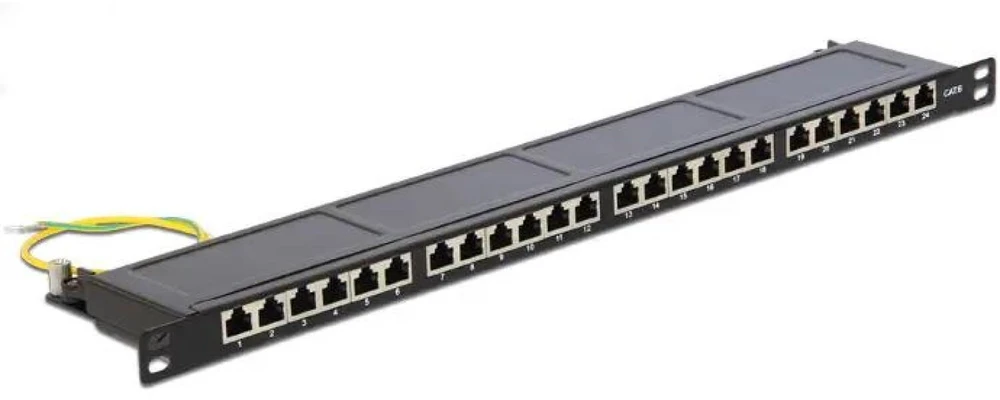 Delock 43316 - RJ-45 - LSA - Juodas - Metal - Rack mounting - 0.5U - 482.6 mm