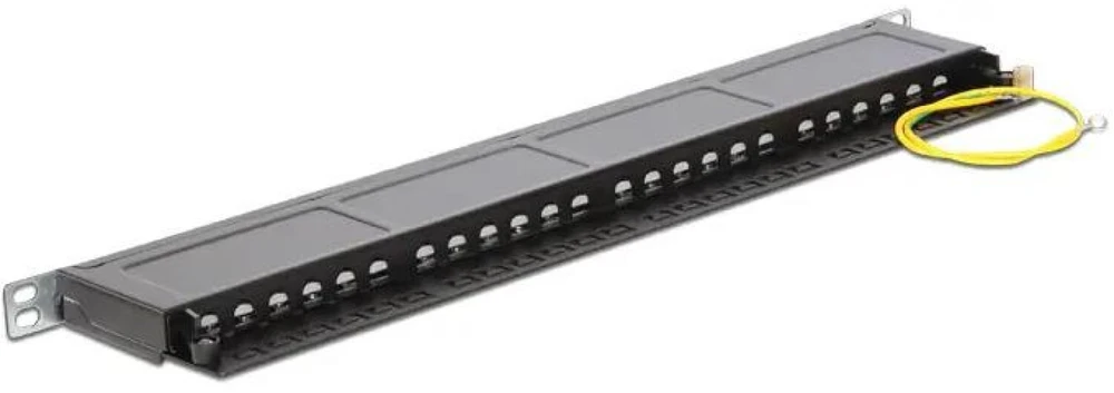 Delock 43316 - RJ-45 - LSA - Juodas - Metal - Rack mounting - 0.5U - 482.6 mm