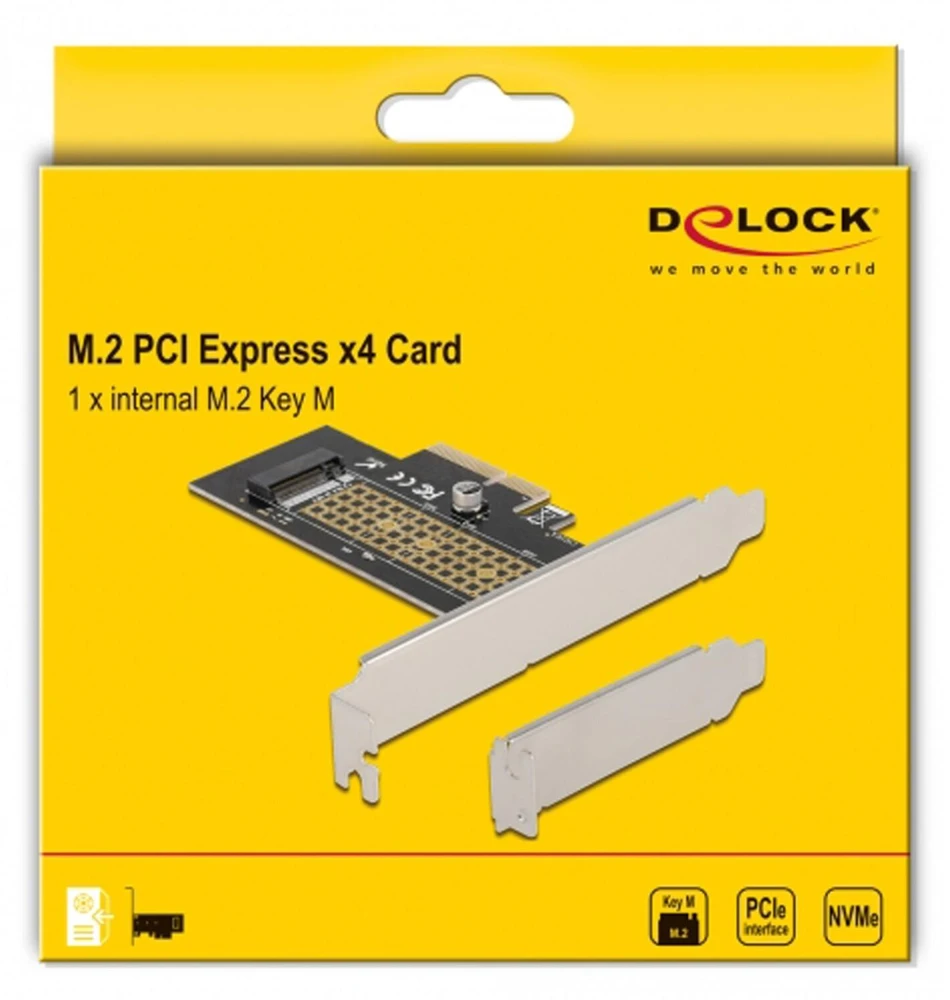 Delock karta PCI Express x4 - 1x M.2 Key M NVME vidinis žemo profilio skydelis