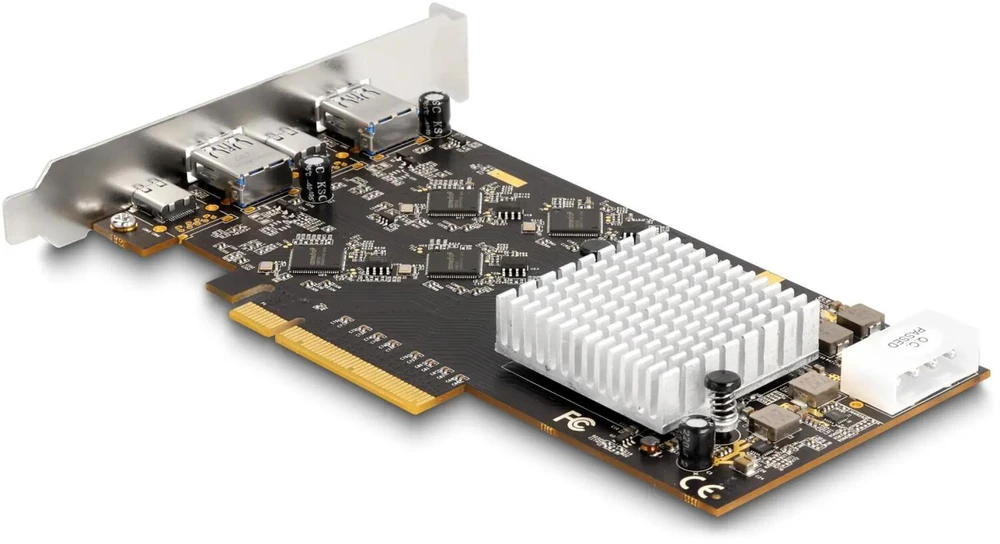 Karta dźwiękowa Delock Karta PCI Express x8 su 2 x USB 20 Gbps USB Type-C żeńska i 2 x USB 10 Gbps Typ-A żeńska - Quad Channel