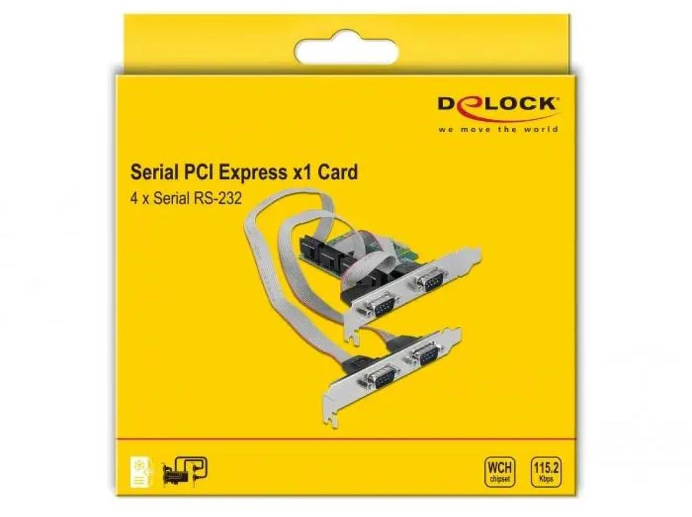 Delock PCI Express x1 Karte zu 4 x Seriell RS-232