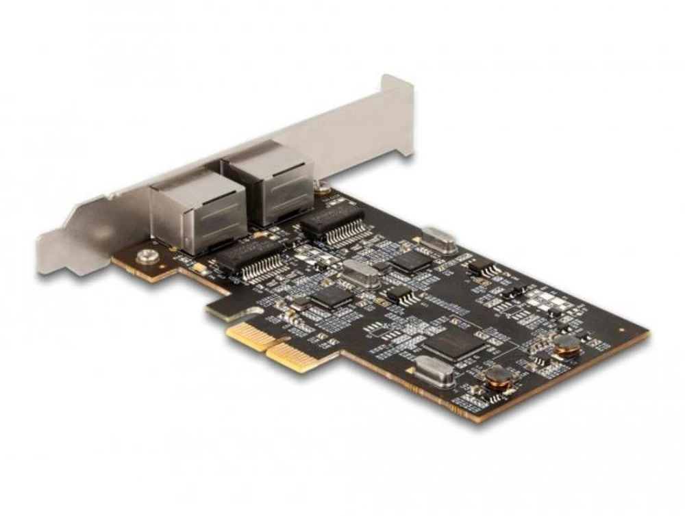 DeLOCK PCI Express x2 plokštė į 2 x RJ45 2.5 Gigabit LAN i225, vidinė, laidinė, PCI Express, Ethernet, 2500 Mbit/s, nerūdijantis plienas
