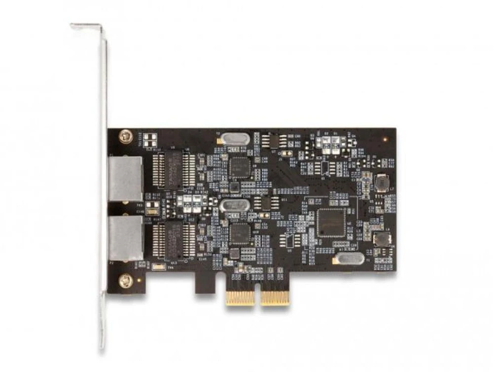DeLOCK PCI Express x2 plokštė į 2 x RJ45 2.5 Gigabit LAN i225, vidinė, laidinė, PCI Express, Ethernet, 2500 Mbit/s, nerūdijantis plienas
