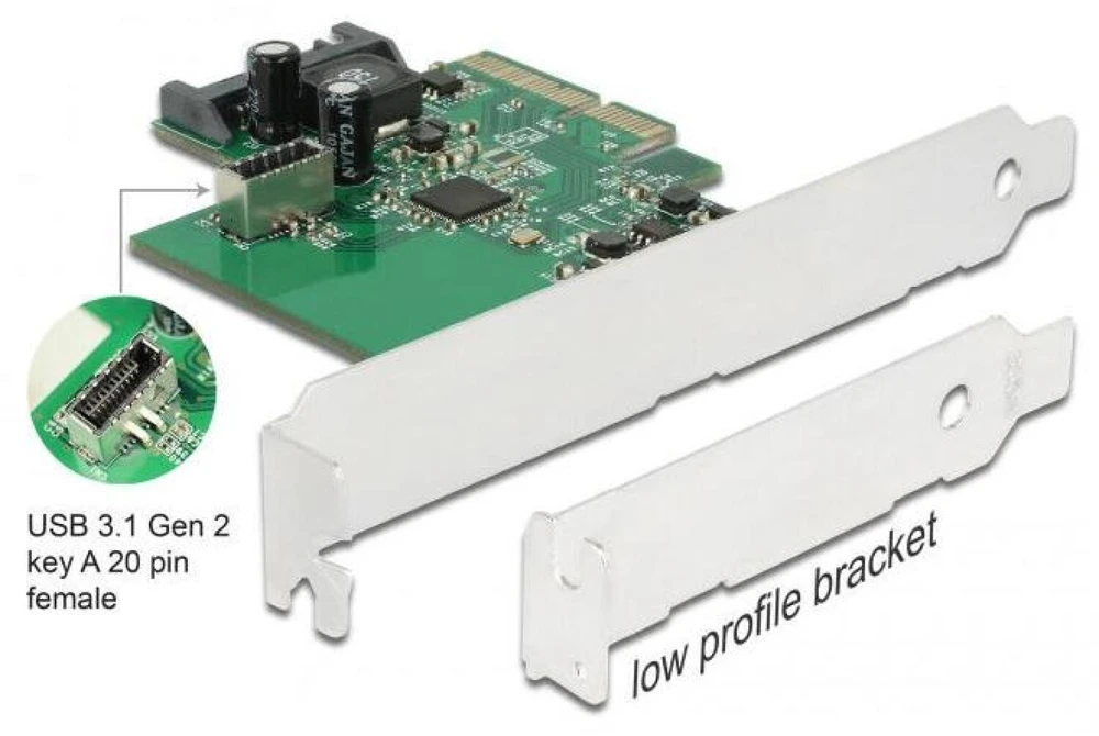 Kontroleris Delock PCIE 3.0 x4 – 20 kontaktų USB 3.2 genas 2 (89029)