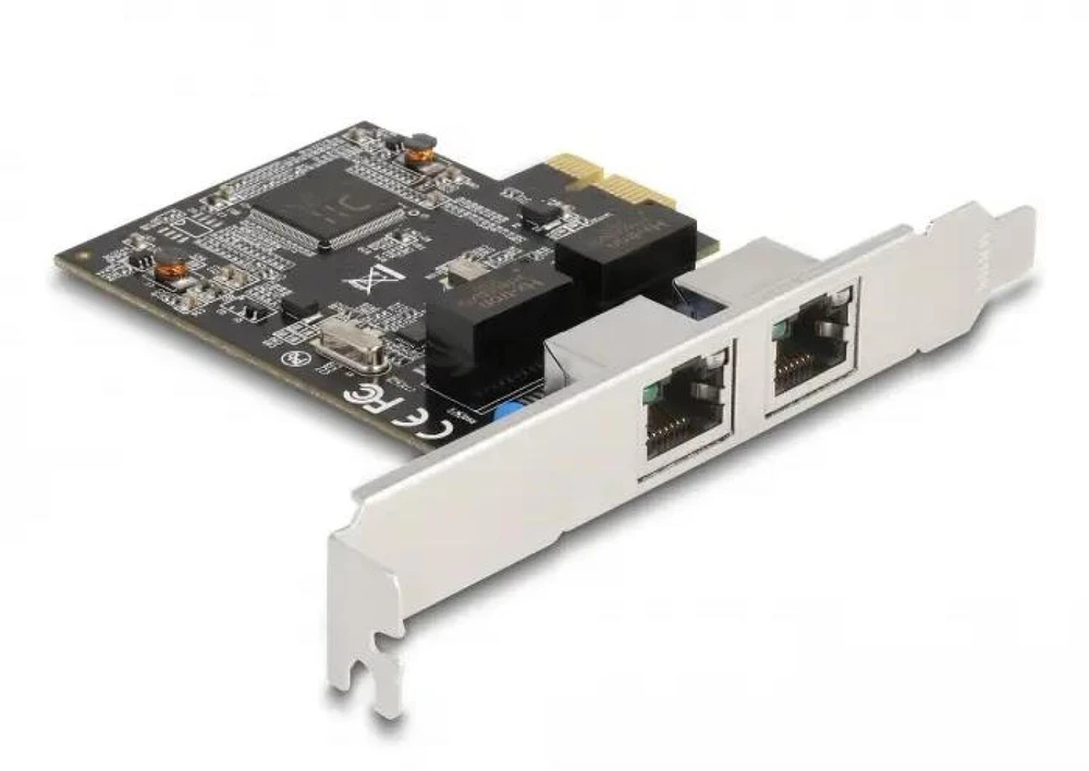Tinklo plokštė Delock DeLOCK PCIE x1 į 2x RJ45 Gbit, tinklo kamera