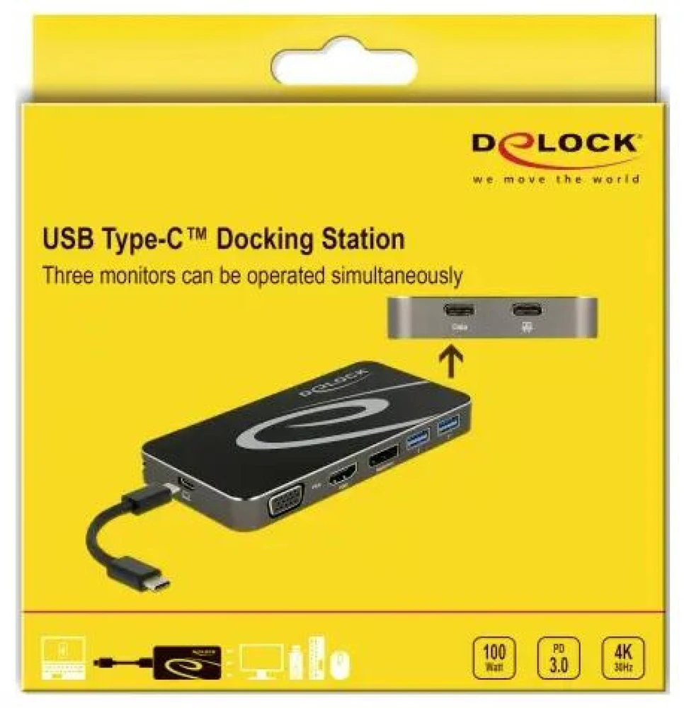 „Delock 4K Dock“ USB-C stotis / replikatorius (87773)